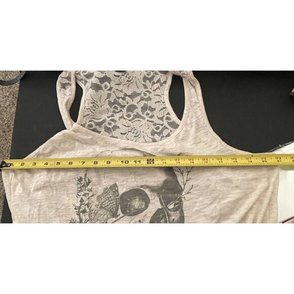 Torrid PLUS Size 2X Back Lace & Skulls Roses Racerback Goth Punk Tank Shirt Tee - Picture 6 of 6